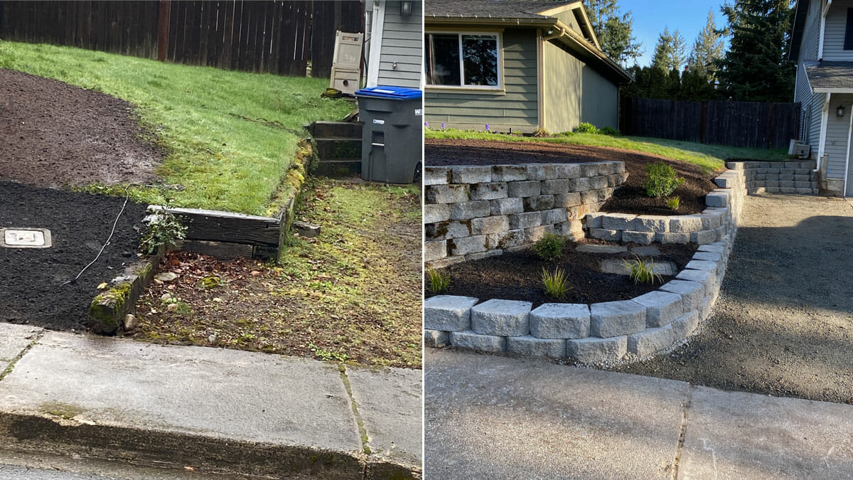 Retaining Wall Before & After